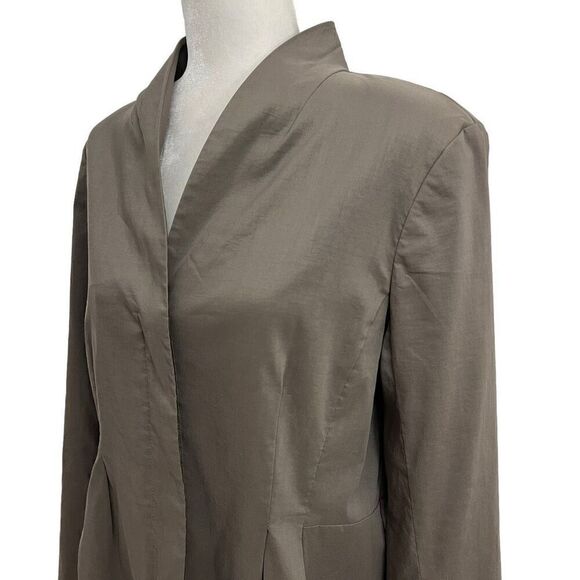 Eileen Fisher Medium Light-weight * Gray Ramie Blend Zip Long Sleeve Jacket Spri - Picture 2 of 16